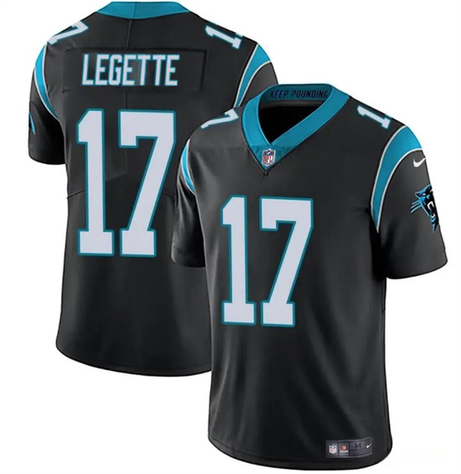 Youth Carolina Panthers #17 Xavier Legette Black 2024 Draft Vapor Limited Football Stitched Jersey